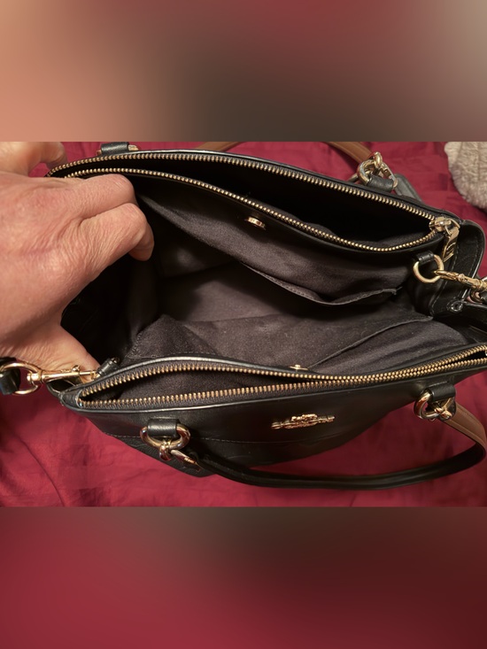 COACH Brooke CarryAll Black Signature Embossed Leather Purse main image 0